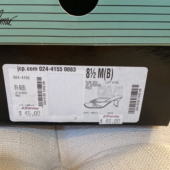 NIB Red Satin Sandals Sz 8 1/2 - Picture 9 of 9